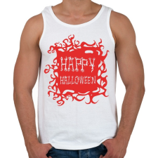PRINTFASHION Happy Halloween - Piros - Férfi atléta - Fehér atléta, trikó