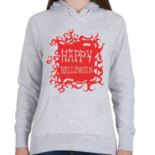 PRINTFASHION Happy Halloween - Piros - Női kapucnis pulóver - Sport szürke női pulóver, kardigán