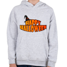 PRINTFASHION Happy Halloween sapkás - Gyerek kapucnis pulóver - Sport szürke gyerek pulóver, kardigán