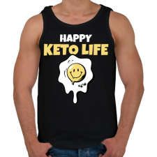 PRINTFASHION HAPPY KETO LIFE - Férfi atléta - Fekete atléta, trikó