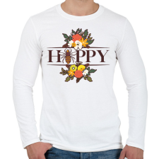 PRINTFASHION Happy - Méh - Férfi hosszú ujjú póló - Fehér férfi pulóver, kardigán