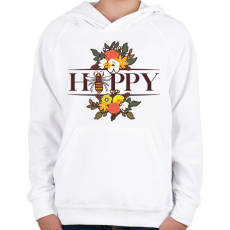 PRINTFASHION Happy - Méh - Gyerek kapucnis pulóver - Fehér