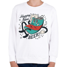 PRINTFASHION Happy New Beer - Gyerek pulóver - Fehér gyerek pulóver, kardigán