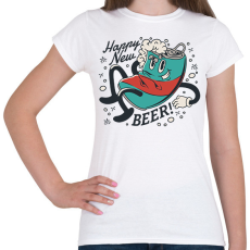 PRINTFASHION Happy New Beer - Női póló - Fehér
