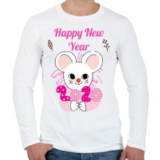 PRINTFASHION happy new year - Férfi hosszú ujjú póló - Fehér