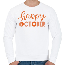 PRINTFASHION Happy October - Férfi pulóver - Fehér férfi pulóver, kardigán