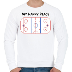 PRINTFASHION Happy place - Férfi pulóver - Fehér