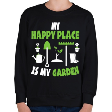 PRINTFASHION Happy place - Gyerek pulóver - Fekete