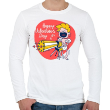 PRINTFASHION Happy Valentines day - Férfi hosszú ujjú póló - Fehér férfi póló