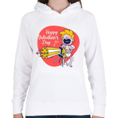 PRINTFASHION Happy Valentines day - Női kapucnis pulóver - Fehér