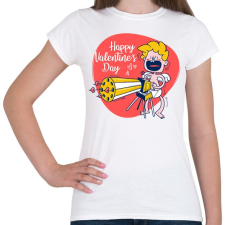 PRINTFASHION Happy Valentines day - Női póló - Fehér női póló