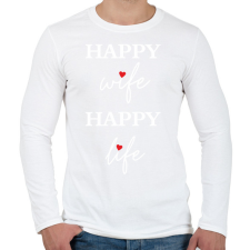 PRINTFASHION Happy Wife 4 - Férfi hosszú ujjú póló - Fehér férfi póló