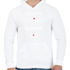 PRINTFASHION Happy Wife 4 - Férfi kapucnis pulóver - Fehér