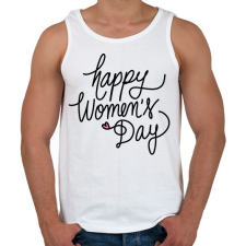 PRINTFASHION Happy Woman's Day - Férfi atléta - Fehér atléta, trikó