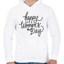 PRINTFASHION Happy Woman's Day - Férfi kapucnis pulóver - Fehér férfi pulóver, kardigán