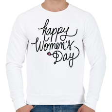 PRINTFASHION Happy Woman's Day - Férfi pulóver - Fehér