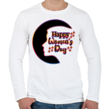 PRINTFASHION Happy Women's Day - Férfi hosszú ujjú póló - Fehér férfi póló