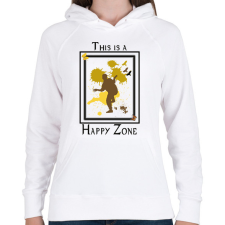 PRINTFASHION happy zone - Női kapucnis pulóver - Fehér női pulóver, kardigán