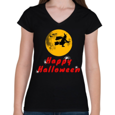 PRINTFASHION happyhalloween2 - Női V-nyakú póló - Fekete
