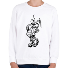 PRINTFASHION Harc a kígyóval - Gyerek pulóver - Fehér