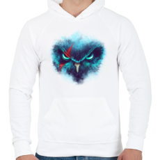 PRINTFASHION Harcos bagoly - Férfi kapucnis pulóver - Fehér