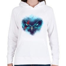 PRINTFASHION Harcos bagoly - Női kapucnis pulóver - Fehér női pulóver, kardigán