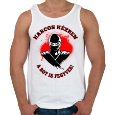 PRINTFASHION HARCOS KÉZBEN - Férfi atléta - Fehér atléta, trikó