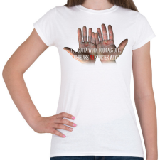 PRINTFASHION HARD WORK - Női póló - Fehér női póló