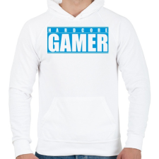PRINTFASHION Hardcore Gamer - Férfi kapucnis pulóver - Fehér férfi pulóver, kardigán