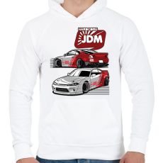 PRINTFASHION HARDCORE JDM - SILVIA - Férfi kapucnis pulóver - Fehér