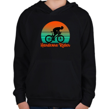PRINTFASHION Hardcore Rider - Gyerek kapucnis pulóver - Fekete gyerek pulóver, kardigán