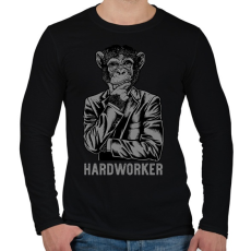 PRINTFASHION Hardworker - Férfi hosszú ujjú póló - Fekete