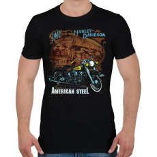PRINTFASHION Harley Davidson Vintage - Férfi póló - Fekete