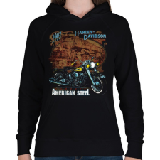 PRINTFASHION Harley Davidson Vintage - Női kapucnis pulóver - Fekete női pulóver, kardigán