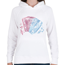 PRINTFASHION Harmonika - Női kapucnis pulóver - Fehér női pulóver, kardigán