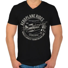 PRINTFASHION Három motoros repülőgép - Férfi V-nyakú póló - Fekete