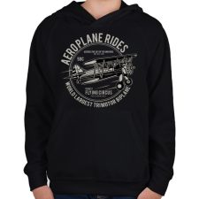 PRINTFASHION Három motoros repülőgép - Gyerek kapucnis pulóver - Fekete gyerek pulóver, kardigán