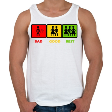 PRINTFASHION Három opció - Férfi atléta - Fehér atléta, trikó