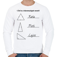 PRINTFASHION Háromszögek nevei - Férfi pulóver - Fehér férfi pulóver, kardigán