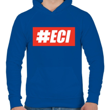 PRINTFASHION Hashtageci - Férfi kapucnis pulóver - Királykék férfi pulóver, kardigán
