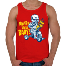 PRINTFASHION Hasta la vista baby! - Férfi atléta - Piros