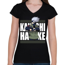 PRINTFASHION Hatake Kakashi - Női V-nyakú póló - Fekete női póló