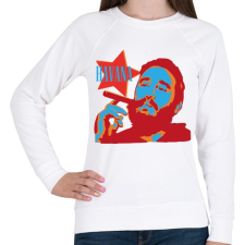 PRINTFASHION Havanna szivar & Fidel Castro - Női pulóver - Fehér női pulóver, kardigán