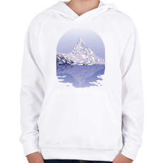 PRINTFASHION Havas hegy - Gyerek kapucnis pulóver - Fehér