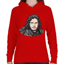 PRINTFASHION Havas Jon - Női kapucnis pulóver - Piros női pulóver, kardigán