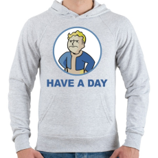 PRINTFASHION Have a day - Férfi kapucnis pulóver - Sport szürke