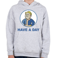 PRINTFASHION Have a day - Gyerek kapucnis pulóver - Sport szürke gyerek pulóver, kardigán