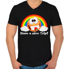 PRINTFASHION Have a nice trip! - Férfi V-nyakú póló - Fekete férfi póló