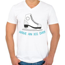 PRINTFASHION Have an ice day - Férfi V-nyakú póló - Fehér férfi póló