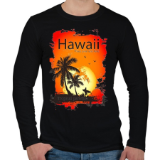 PRINTFASHION Hawaii - Férfi hosszú ujjú póló - Fekete férfi póló